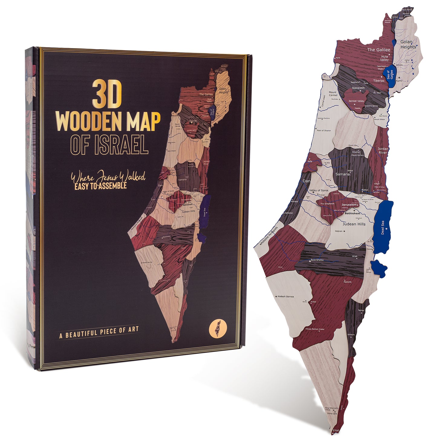 3D Wooden Map of Israel: Connect with the Holy Land