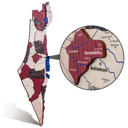 3D Wooden Map of Israel: Connect with the Holy Land