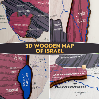 3D Wooden Map of Israel: Connect with the Holy Land